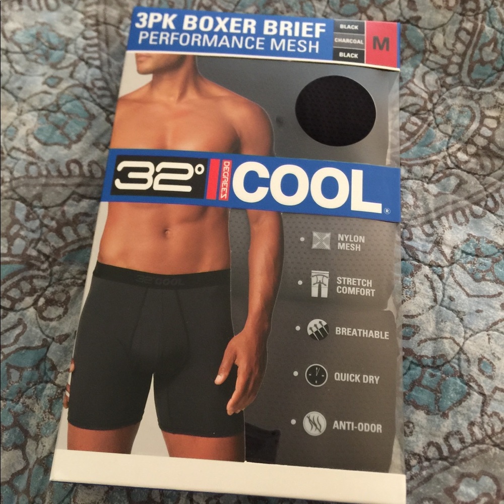 32 degrees COOL 3pk Boxer Brief Performance Mesh